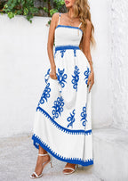 PRETTYGARDEN Summer Dress for Women Floral Sundress Spaghetti Strap Flowy Beach Vacation Boho Maxi Dresses