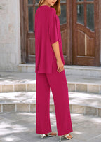 PRETTYGARDEN Women's 2 Piece Outfits Casual Short Sleeve Pullover Tops and Wide Leg Pants Lounge Sets Tracksuits