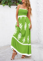 PRETTYGARDEN Summer Dress for Women Floral Sundress Spaghetti Strap Flowy Beach Vacation Boho Maxi Dresses