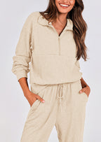 PRETTYGARDEN Women's Fall 2 Piece Lounge Sets Zip Up Sweatshirt Jogger Pants Sweat Track Suits Travel Outfit Winter Clothing