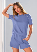 PRETTYGARDEN Sweatsuits Women 2 Piece Outfit Summer Lounge Shorts Sets Matching Spring Travel Beach Vacation Clothes