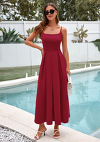 PRETTYGARDEN Cocktail Dresses for Women Spring Elegant Ruffle A Line Long Flowy Summer Formal Wedding Guest Maxi Dress