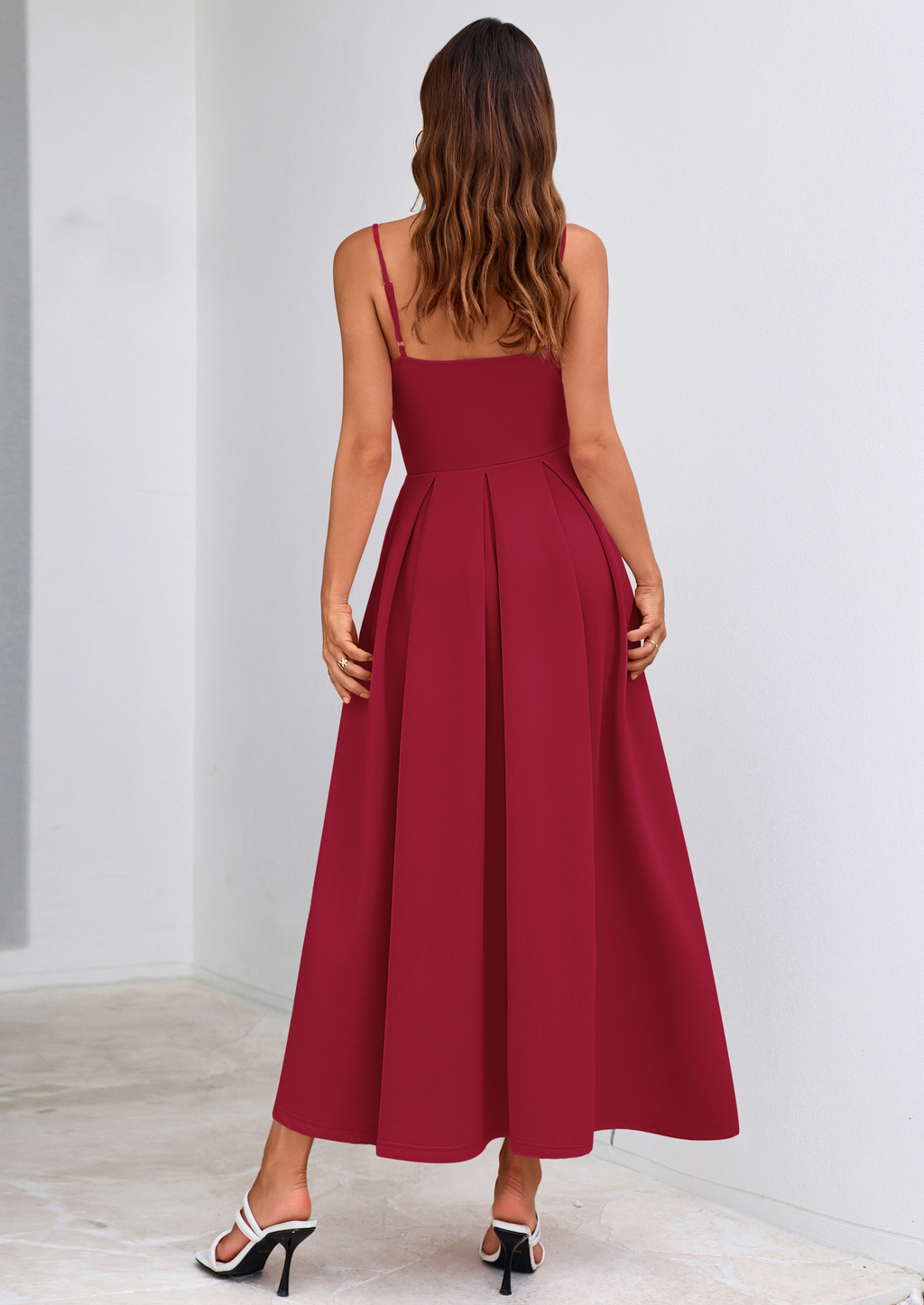 PRETTYGARDEN Cocktail Dresses for Women Spring Elegant Ruffle A Line Long Flowy Summer Formal Wedding Guest Maxi Dress