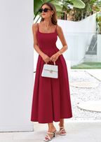 PRETTYGARDEN Cocktail Dresses for Women Spring Elegant Ruffle A Line Long Flowy Summer Formal Wedding Guest Maxi Dress