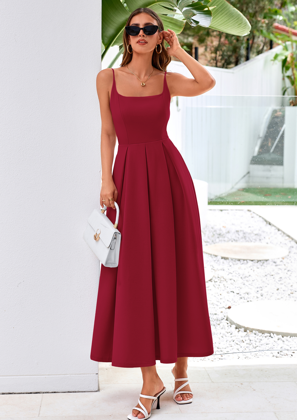 PRETTYGARDEN Cocktail Dresses for Women Spring Elegant Ruffle A Line Long Flowy Summer Formal Wedding Guest Maxi Dress