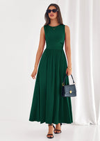PRETTYGARDEN Summer Maxi Dresses for Women Sleeveless A Line Flowy Long Casual Sundress Wedding Guest Fashion Clothing