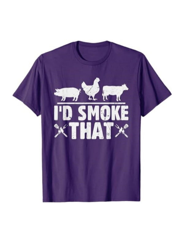 Funny Retro Grilling BBQ Smoker Chef Dad I'd Smoke That T-Shirt