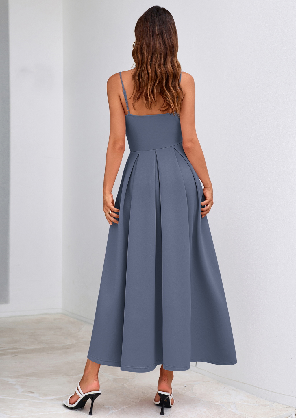 PRETTYGARDEN Cocktail Dresses for Women Spring Elegant Ruffle A Line Long Flowy Summer Formal Wedding Guest Maxi Dress
