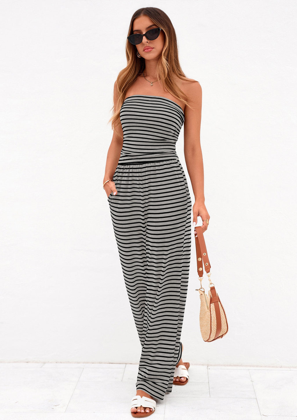 PRETTYGARDEN Summer Sets Women 2 Piece Outfits Matching Striped Loungewear Spring Airport Travel Beach Vacation Clothes