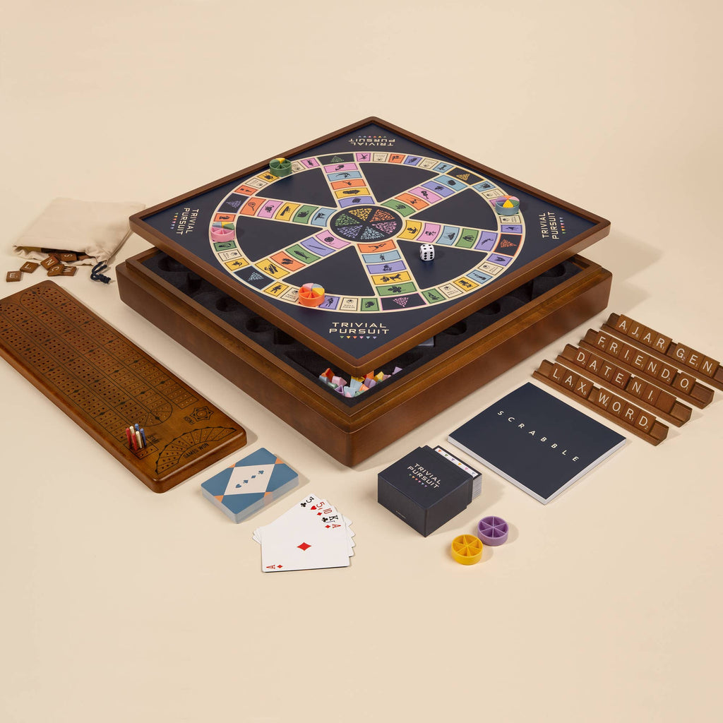 3-in-1 Game Collection: Scrabble, Trivial Pursuit & Cribbage