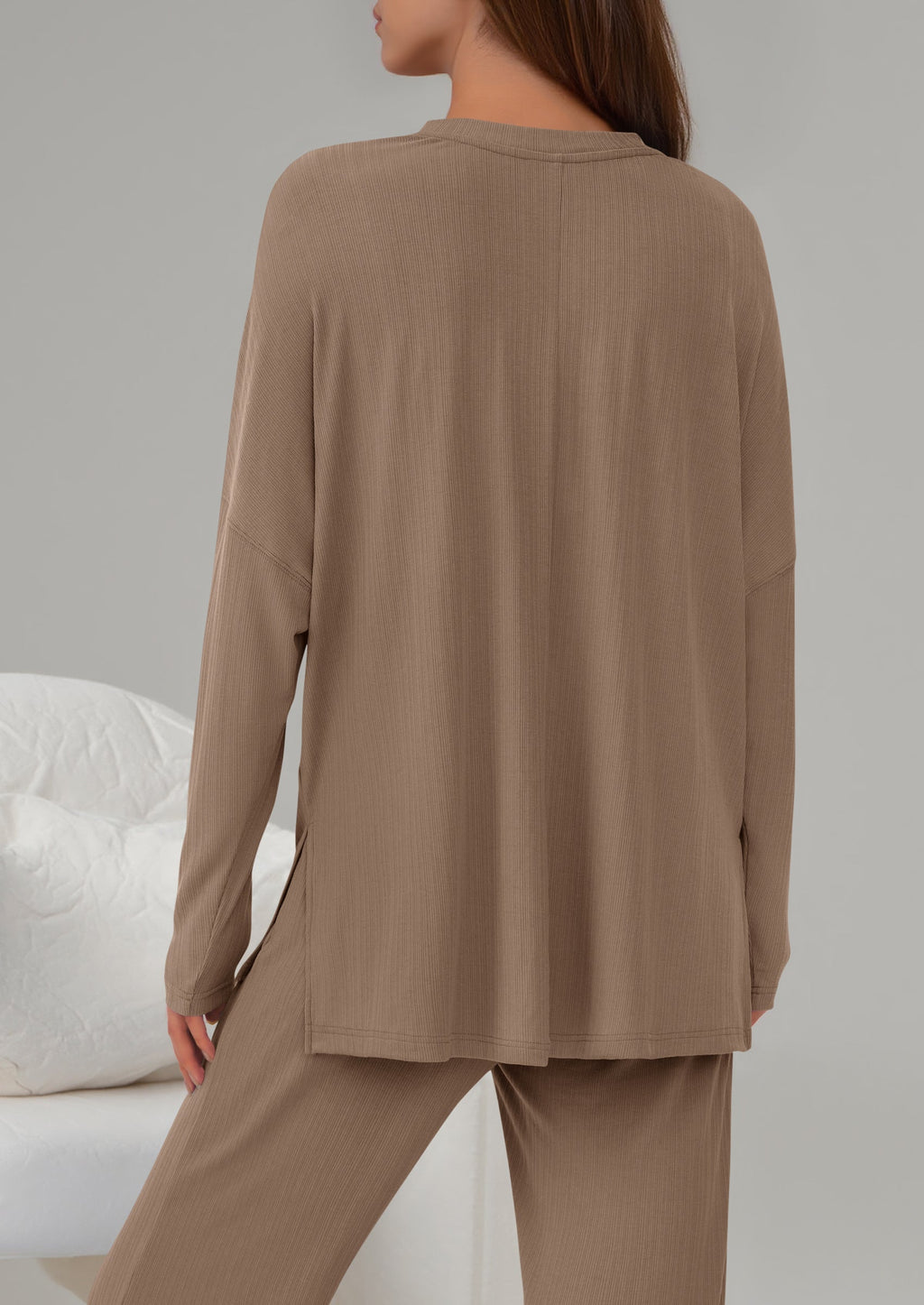PRETTYGARDEN 2 Piece Lounge Sets for Women Fall Outfits Casual Loose Long Sleeve Tops Wide Leg Pants Matching Pajama Set