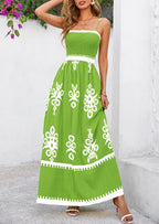 PRETTYGARDEN Summer Dress for Women Floral Sundress Spaghetti Strap Flowy Beach Vacation Boho Maxi Dresses