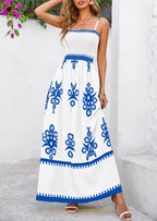 PRETTYGARDEN Summer Dress for Women Floral Sundress Spaghetti Strap Flowy Beach Vacation Boho Maxi Dresses