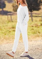 PRETTYGARDEN Women's Fall 2 Piece Lounge Set Long Sleeve Tops Ribbed Pants Spring Matching Sweatsuit Travel Outfits Clothes