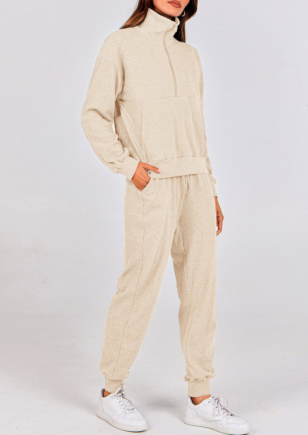 PRETTYGARDEN Women's Fall 2 Piece Lounge Sets Zip Up Sweatshirt Jogger Pants Sweat Track Suits Travel Outfit Winter Clothing