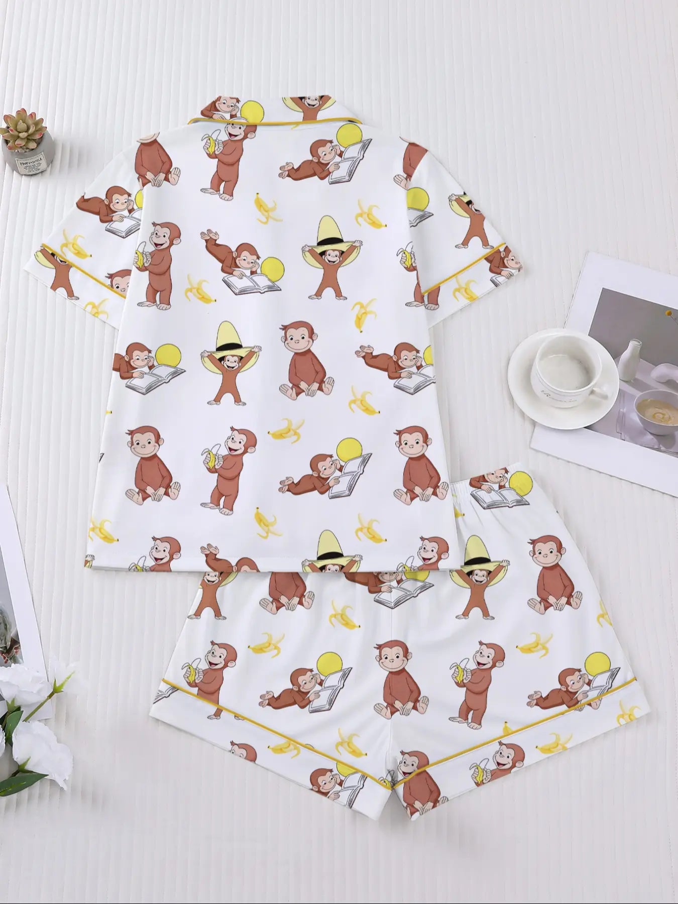 Women's Monkey Banana Print Sleepwear Set