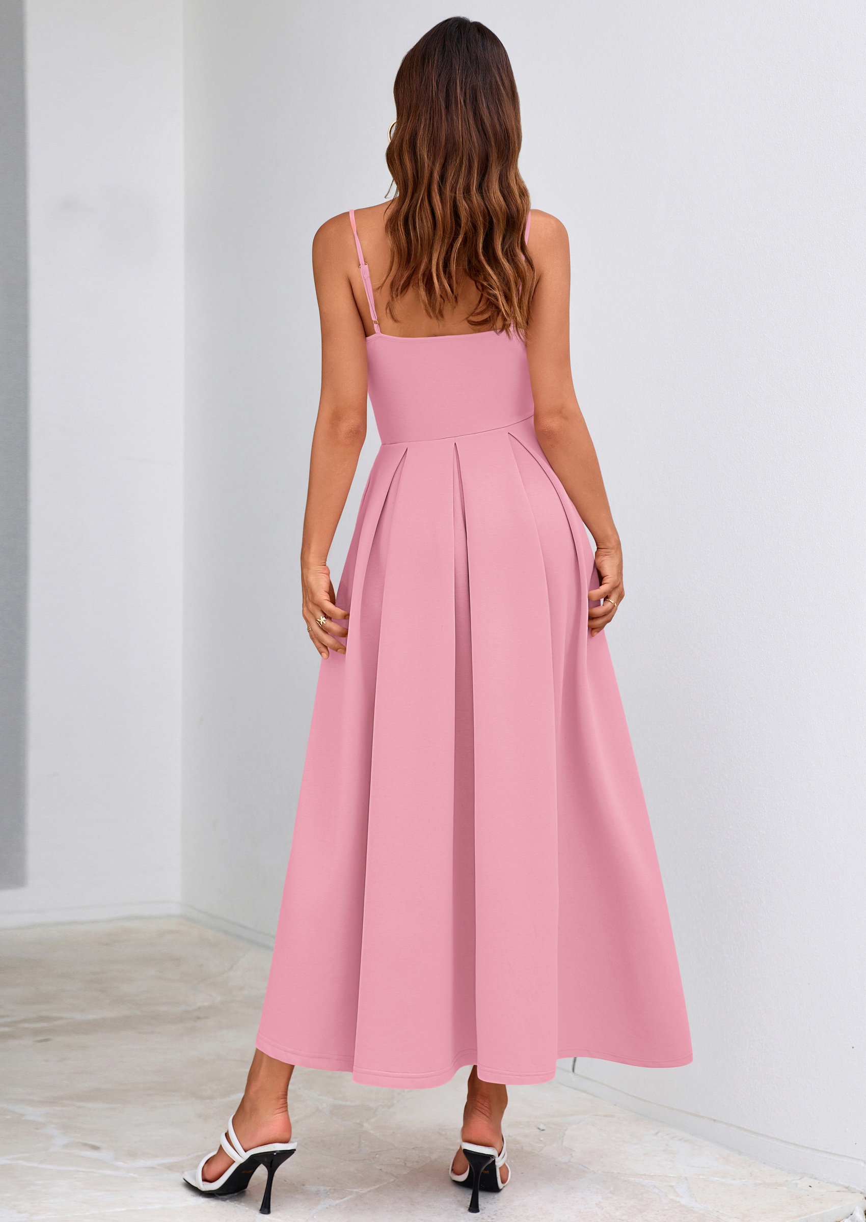 PRETTYGARDEN Cocktail Dresses for Women Spring Elegant Ruffle A Line Long Flowy Summer Formal Wedding Guest Maxi Dress