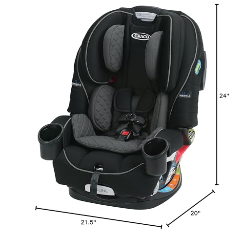 Graco 4Ever DLX 4-in-1 Car Seat, Charlie| Infant to Toddler Car Seat, with 10 Years of Use | Rear-Facing, Forward-Facing and Booster Modes | Safe, Comfortable and Convenient