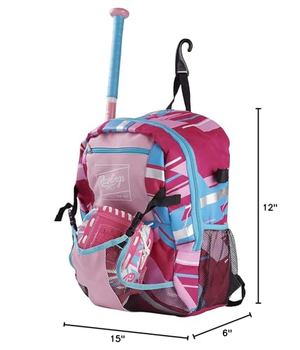 Rawlings | REMIX Backpack Equipment Bag | T-Ball & Youth Baseball/Softball-| USA,(Pack of 6)