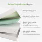 EGOHOME 14 Inch King Mattress, Memory Foam Mattress in a Box with Cooling Green Tea Gel, Relieve Pressure with Medium Support, CertiPUR-US Certified, 80''L x 76''W, White