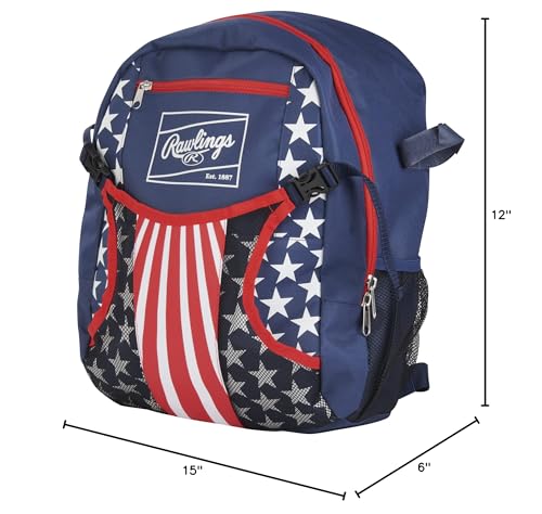 Rawlings | REMIX Backpack Equipment Bag | T-Ball & Youth Baseball/Softball-| USA,(Pack of 6)