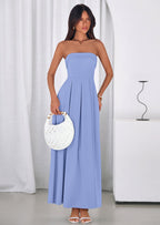 PRETTYGARDEN Cocktail Dresses for Women Summer Formal Elegant Tube Top Strapless Spring Wedding Guest Party Midi Dress