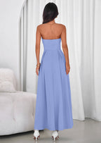 PRETTYGARDEN Cocktail Dresses for Women Summer Formal Elegant Tube Top Strapless Spring Wedding Guest Party Midi Dress