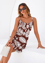 PRETTYGARDEN Women's Summer Dresses Casual Print Spaghetti Strap Sleeveless Sundress Beach Vacation Cover Ups