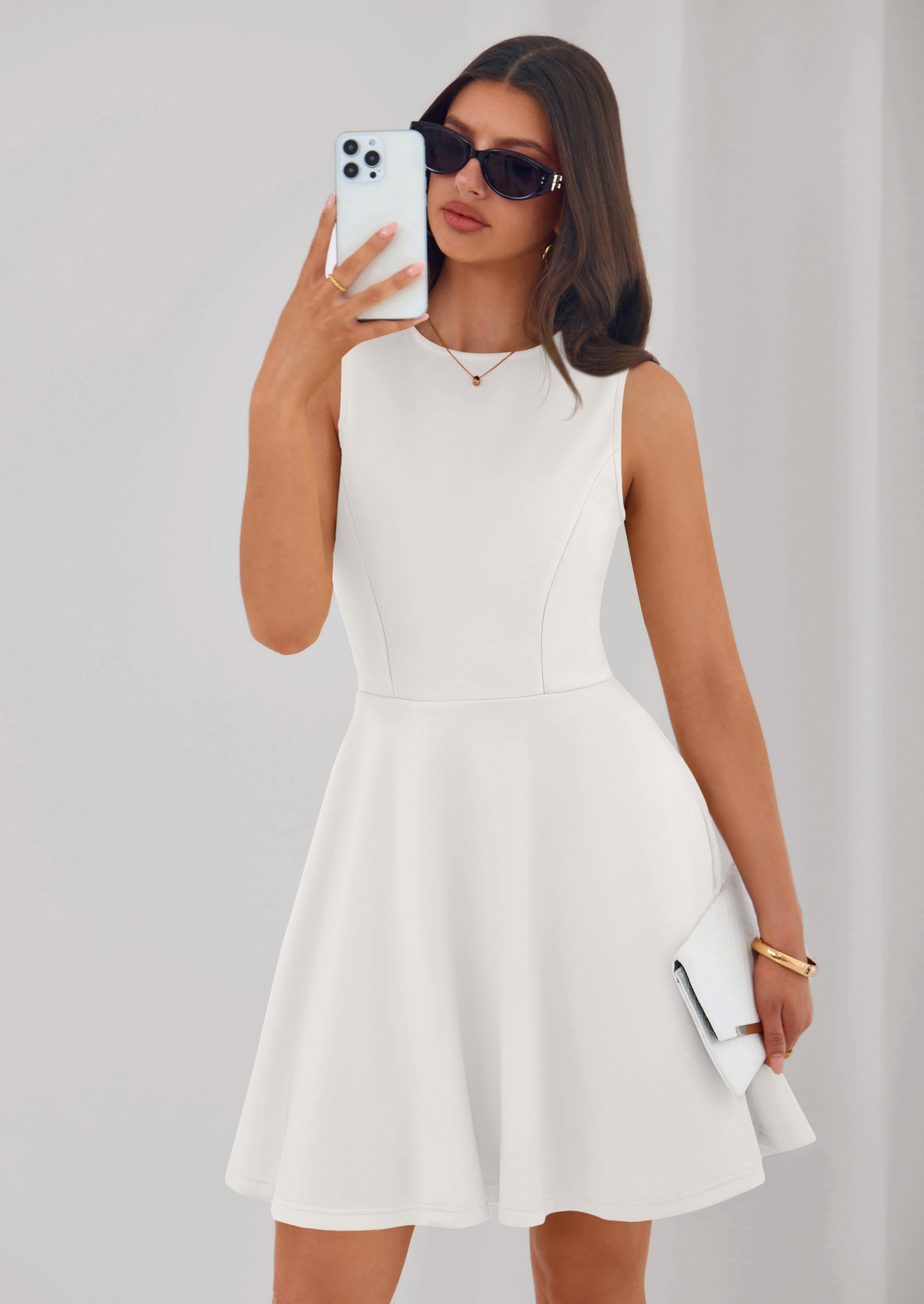 PRETTYGARDEN A Line Dresses for Women Elegant Classy Sleeveless Summer Short Tank Cocktail Party Spring Mini Dress