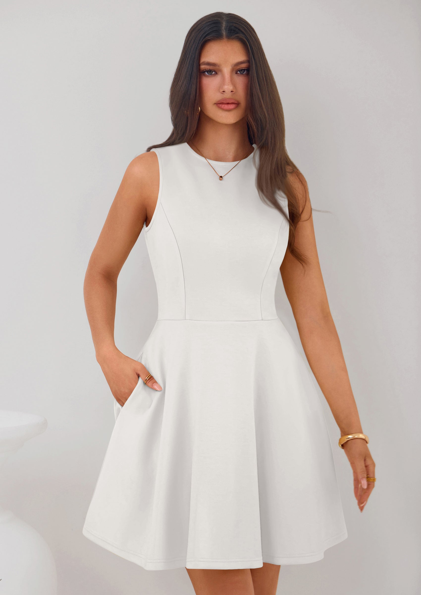 PRETTYGARDEN A Line Dresses for Women Elegant Classy Sleeveless Summer Short Tank Cocktail Party Spring Mini Dress