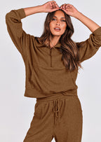 PRETTYGARDEN Women's Fall 2 Piece Lounge Sets Zip Up Sweatshirt Jogger Pants Sweat Track Suits Travel Outfit Winter Clothing