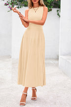 PRETTYGARDEN Spring Casual Dresses for Women Summer Business Work Midi Sleeveless A Line Pleated Cocktail Dress