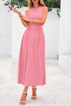 PRETTYGARDEN Spring Casual Dresses for Women Summer Business Work Midi Sleeveless A Line Pleated Cocktail Dress