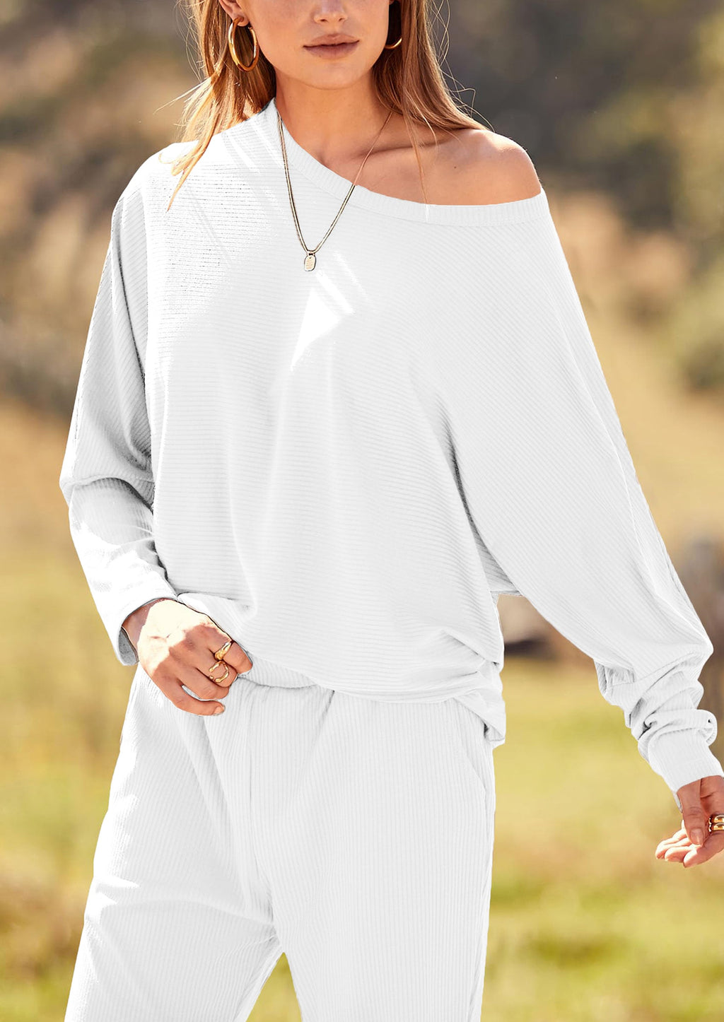 PRETTYGARDEN Women's Fall 2 Piece Lounge Set Long Sleeve Tops Ribbed Pants Spring Matching Sweatsuit Travel Outfits Clothes