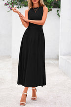 PRETTYGARDEN Spring Casual Dresses for Women Summer Business Work Midi Sleeveless A Line Pleated Cocktail Dress