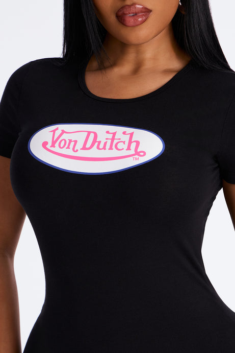 Von Dutch Logo T Shirt Mini Dress