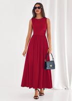 PRETTYGARDEN Summer Maxi Dresses for Women Sleeveless A Line Flowy Long Casual Sundress Wedding Guest Fashion Clothing