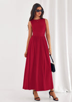 PRETTYGARDEN Summer Maxi Dresses for Women Sleeveless A Line Flowy Long Casual Sundress Wedding Guest Fashion Clothing