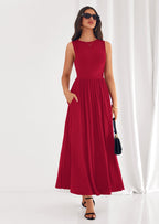 PRETTYGARDEN Summer Maxi Dresses for Women Sleeveless A Line Flowy Long Casual Sundress Wedding Guest Fashion Clothing