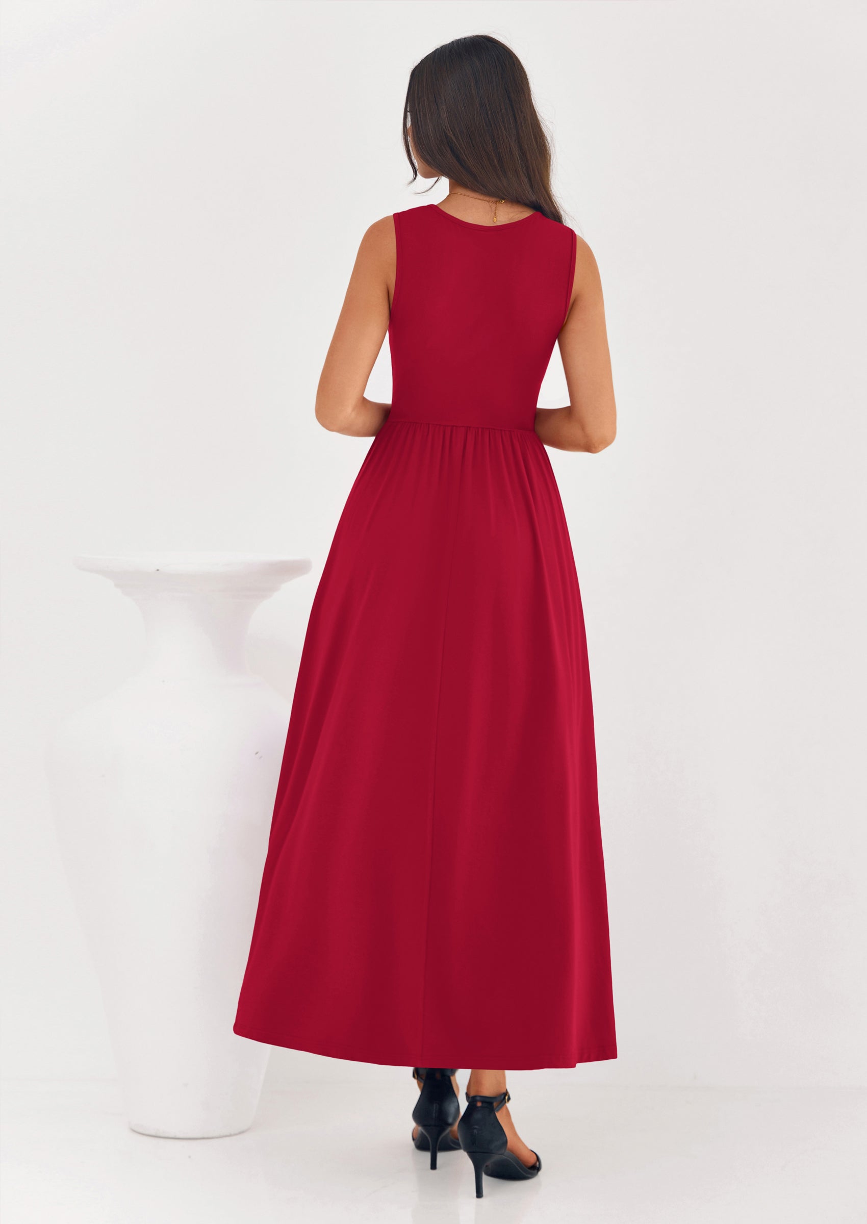 PRETTYGARDEN Summer Maxi Dresses for Women Sleeveless A Line Flowy Long Casual Sundress Wedding Guest Fashion Clothing