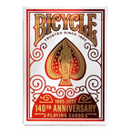 Bicycle 140th Anniversary Limited Edition Exclusive Playing Cards Set with 1 oz Pure Gold, 1 oz .999 Fine Silver, or Bronze Commemorative Collector Coin (Mystery Unboxing Coin)