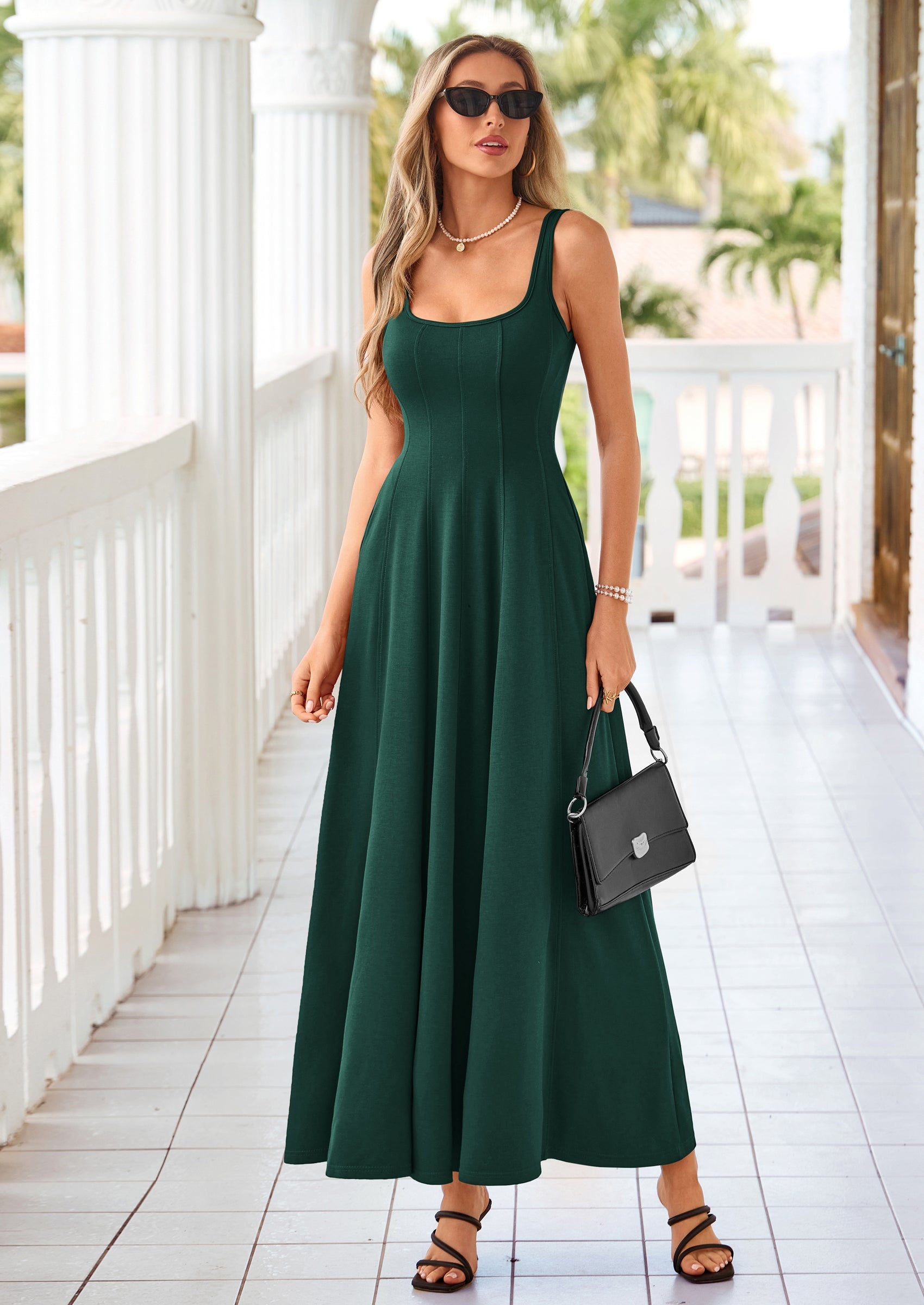 PRETTYGARDEN Cocktail Dresses for Women Formal Summer Sleeveless A Line Long Flowy Spring Wedding Guest Party Midi Dress