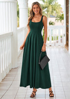 PRETTYGARDEN Cocktail Dresses for Women Formal Summer Sleeveless A Line Long Flowy Spring Wedding Guest Party Midi Dress