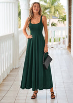 PRETTYGARDEN Cocktail Dresses for Women Formal Summer Sleeveless A Line Long Flowy Spring Wedding Guest Party Midi Dress