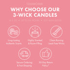Vanilla & Rose Petals Aromatherapy 3-Wick Candle