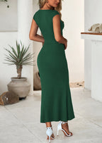 PRETTYGARDEN Summer 2 Piece Sets for Women Going Out Casual Cap Sleeve Crop Tops Ruched Maxi Long Skirts Spring Outfits