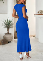 PRETTYGARDEN Summer 2 Piece Sets for Women Going Out Casual Cap Sleeve Crop Tops Ruched Maxi Long Skirts Spring Outfits