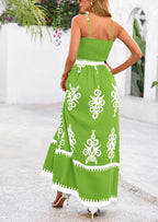 PRETTYGARDEN Summer Dress for Women Floral Sundress Spaghetti Strap Flowy Beach Vacation Boho Maxi Dresses