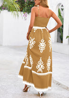PRETTYGARDEN Summer Dress for Women Floral Sundress Spaghetti Strap Flowy Beach Vacation Boho Maxi Dresses