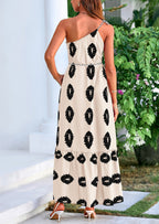 PRETTYGARDEN Women's Summer Maxi Dresses One Shoulder Printed Flowy Boho Beach Vacation Long Sundress